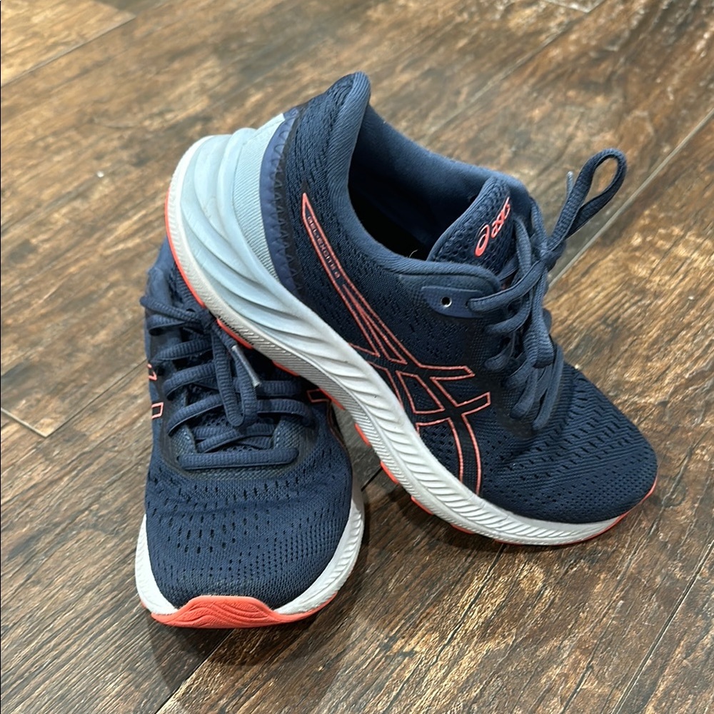 ASICS Kids Running Shoes - Navy and Coral